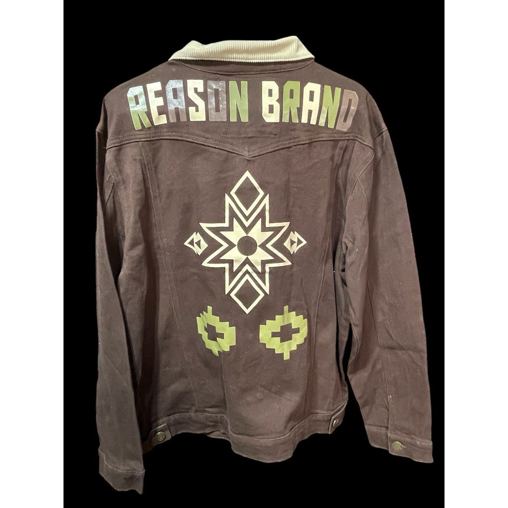 Reason Brand Brown Denim Jacket NWT Mens XL