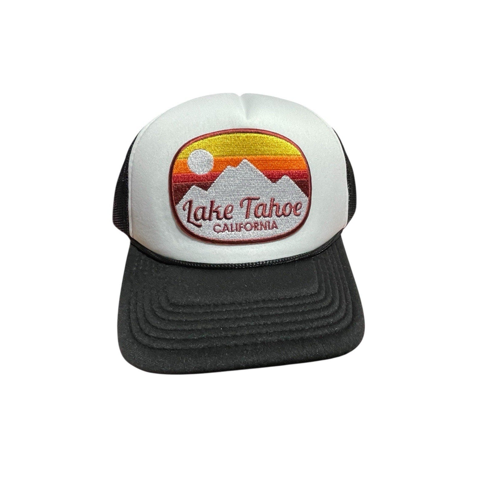 Lake Tahoe Black Mesh Snapback Hat New