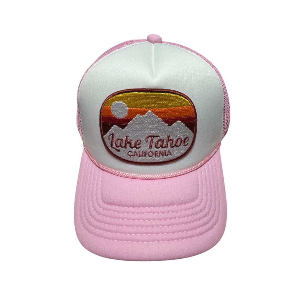 Lake Tahoe Baby Pink Mesh Snapback Hat New