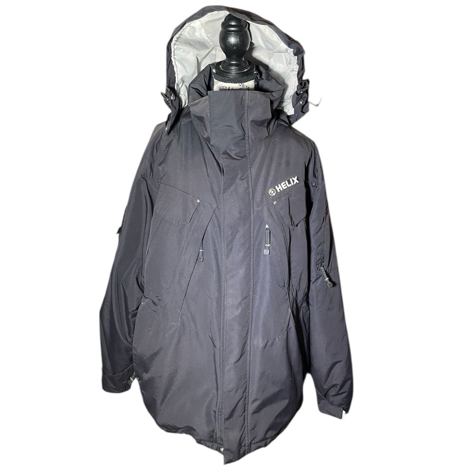 Helix Snowboarding Jacket Mens L Black White Logo