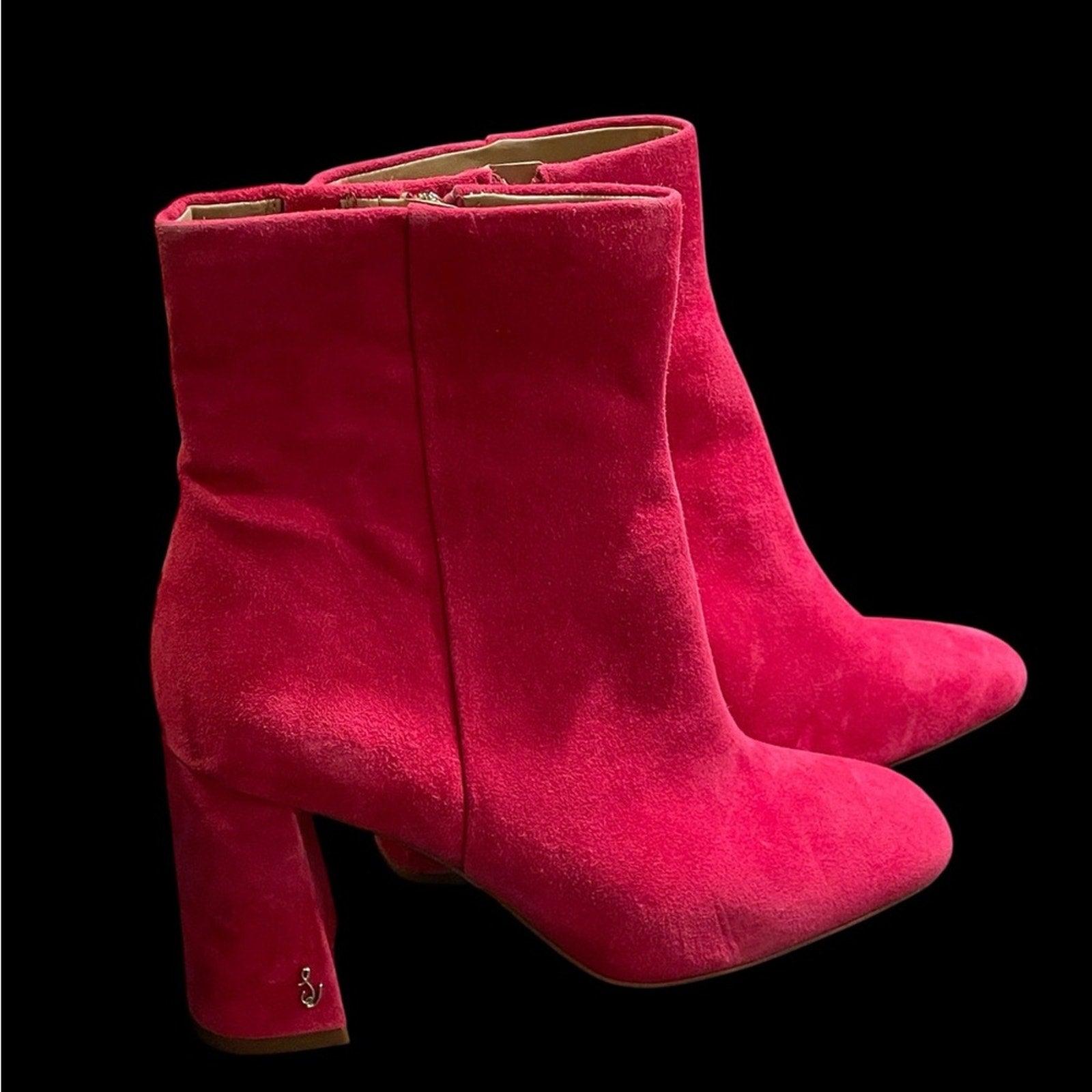 Sam Edelman Vibrant Pink Suede Ankle Boots new No Box Women’s Size 8