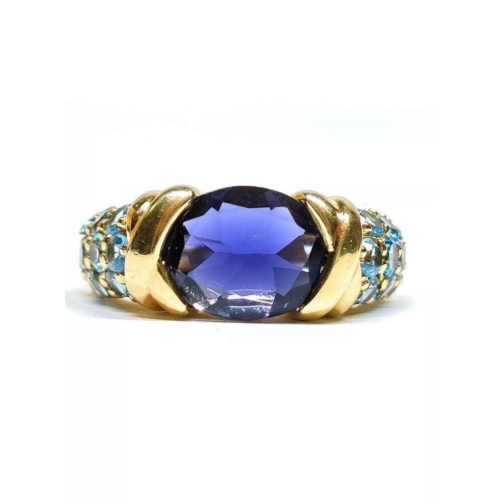 18k Solid Gold 2.19 CT Lolite Ring size 5