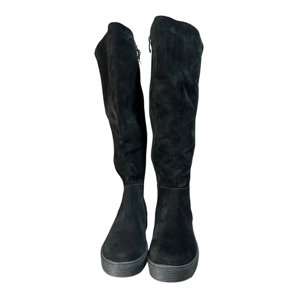 Religious Comfort Candy Jack suede tall platform boots in black Womens Size 9
