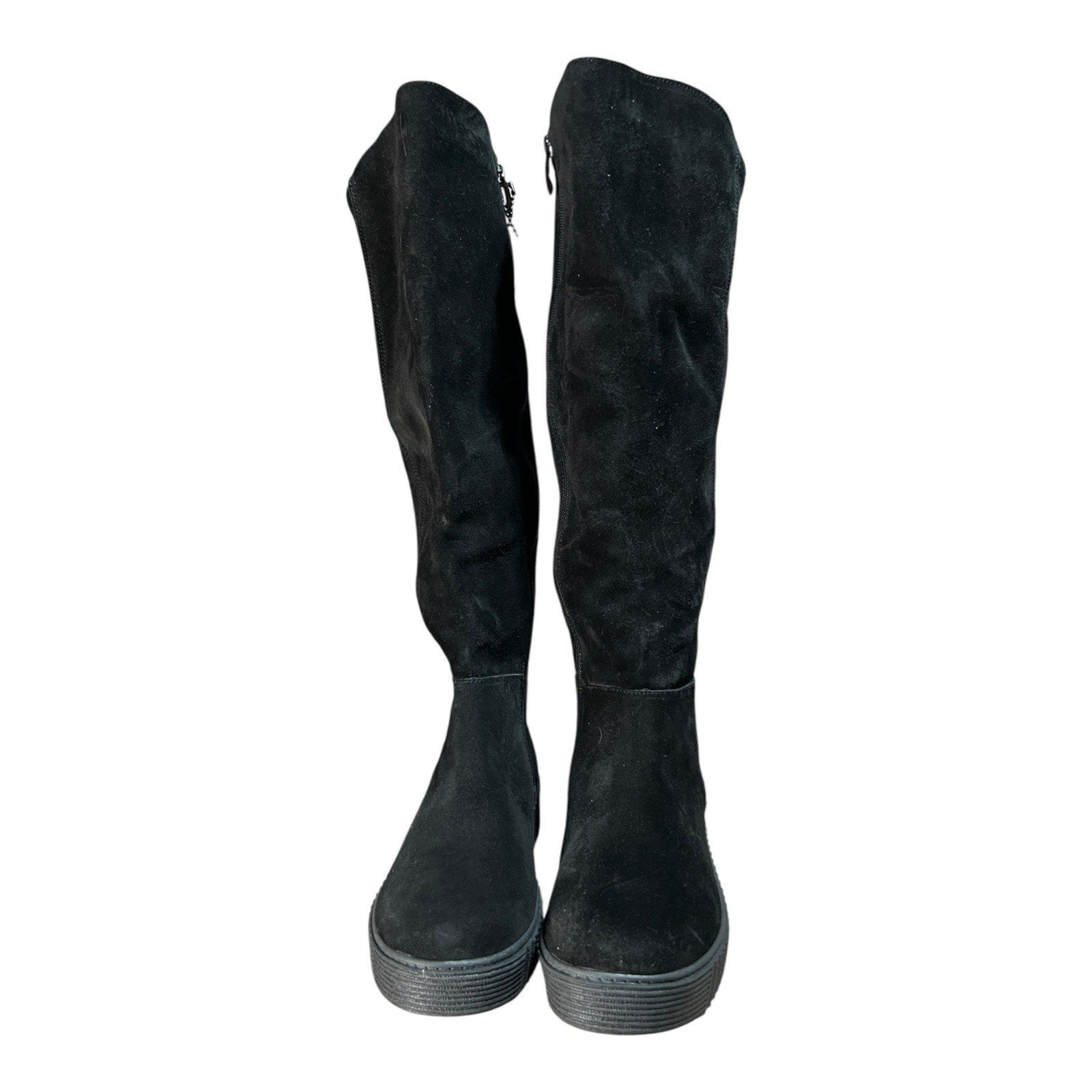 Religious Comfort Candy Jack suede tall platform boots in black Womens Size 9