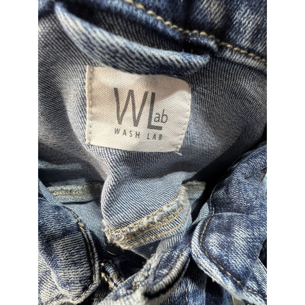 Wash Lab Raglan Denim Shirtdress button-up midi-length denim dress Size M