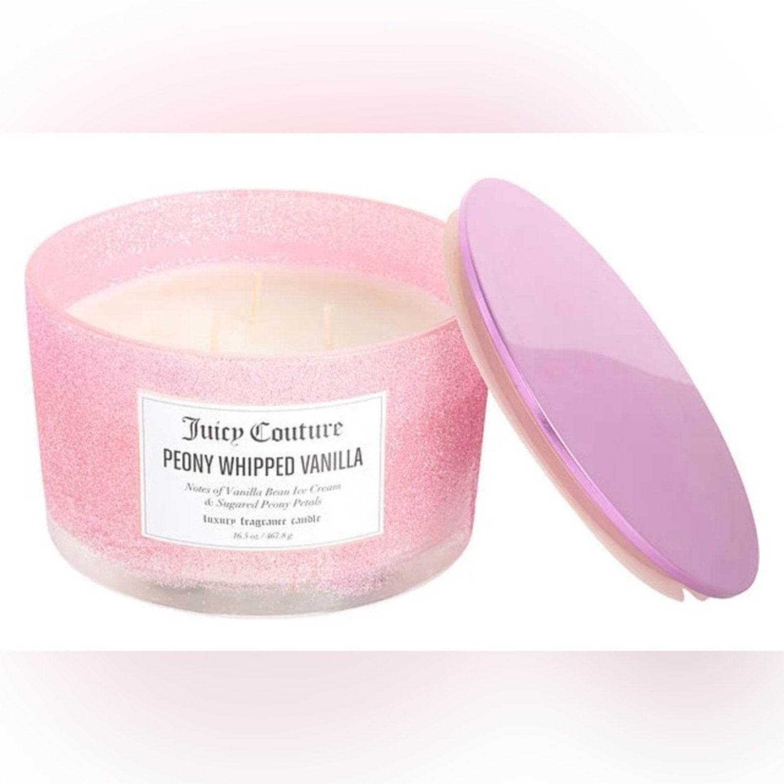 Juicy Couture Pink Peony Whipped Vanilla Candle 3 wick 16.5 oz