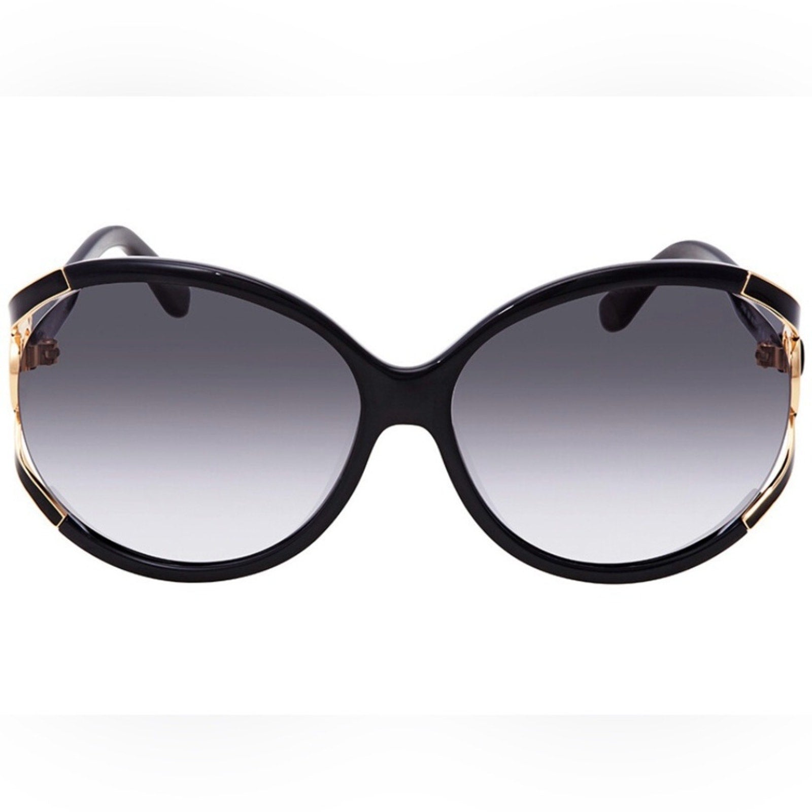 Salvatore Ferragamo Black Oval Sunglasses NIB MSRP $295