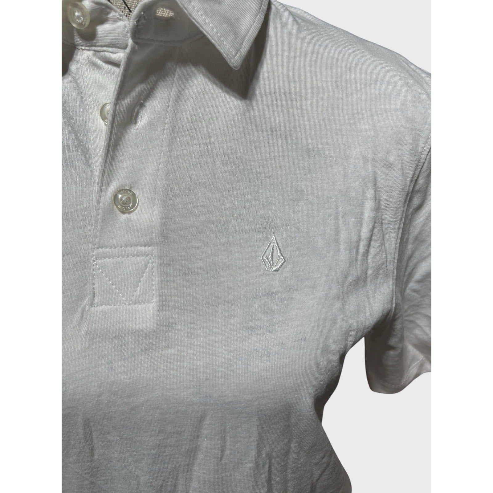 Volcom White Polo Shirt Youth Boys Size M/10Y