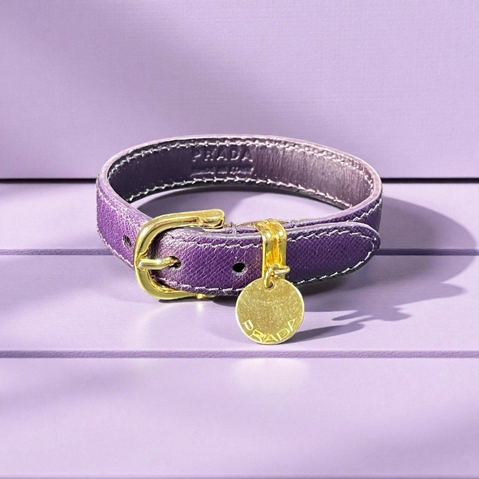 Prada Saffiano Purple leather bracelet