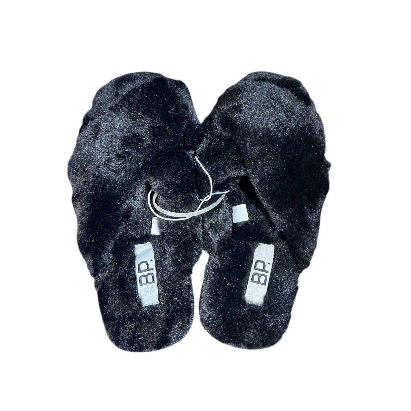 BP Faux Fur Black Slippers New Size M