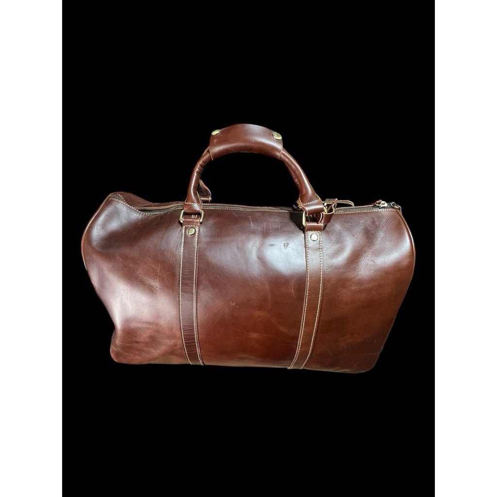 Leather Pilot Style Duffle Bag 19x13x10