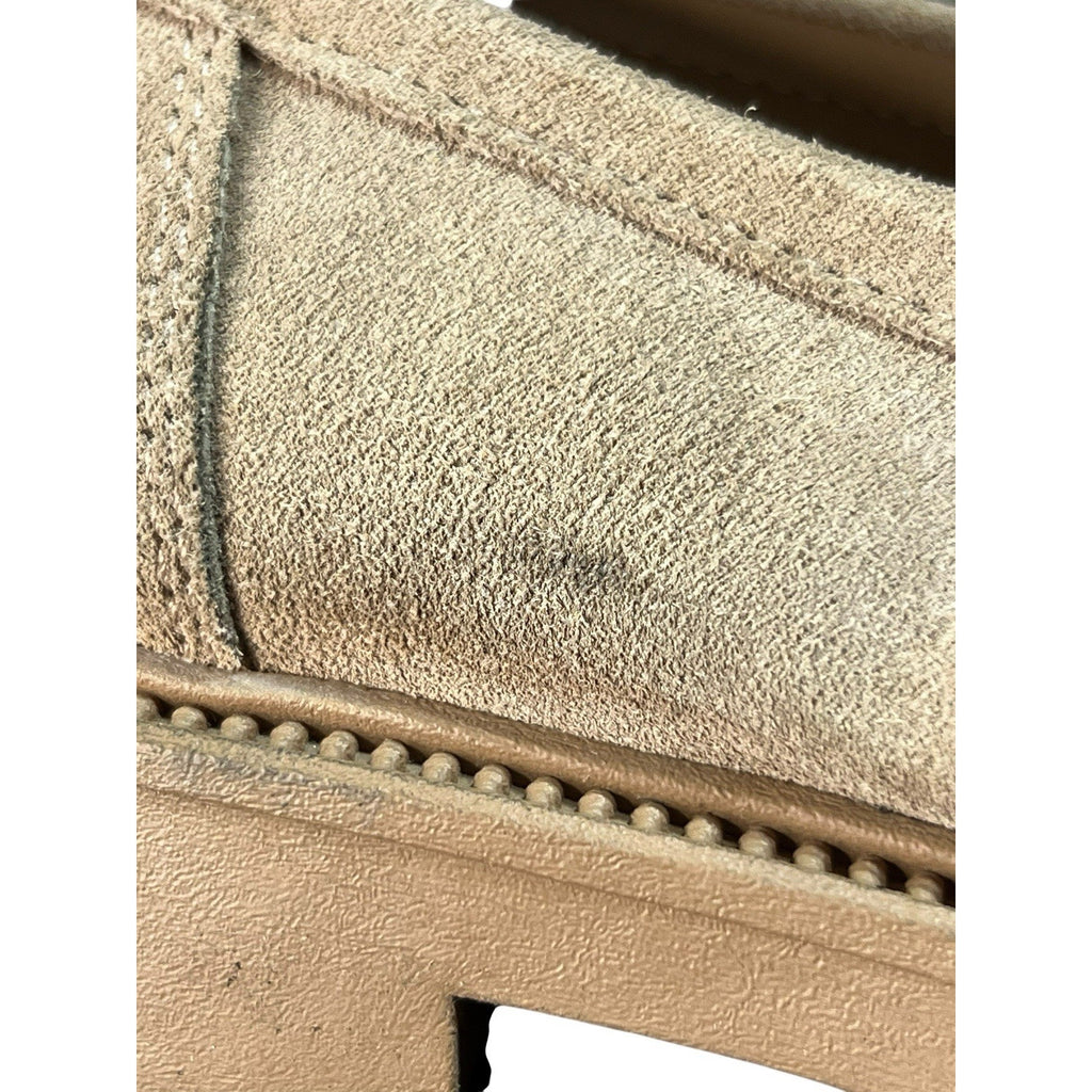 Steve Madden Karmine Suede Loafers Tan With Gold Chain Size 9M