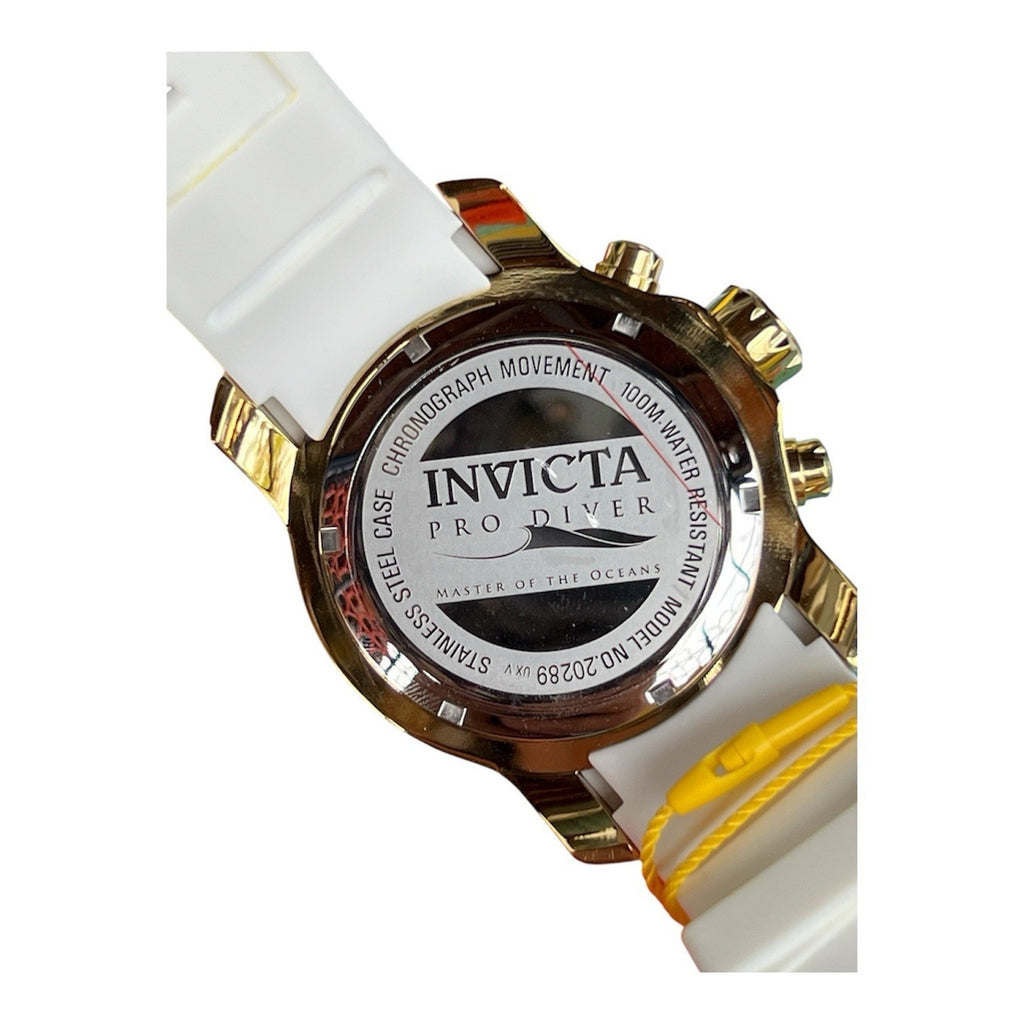 Invicta Pro Diver 20289 wristwatch 48MM Black Dial With White Silicone Band
