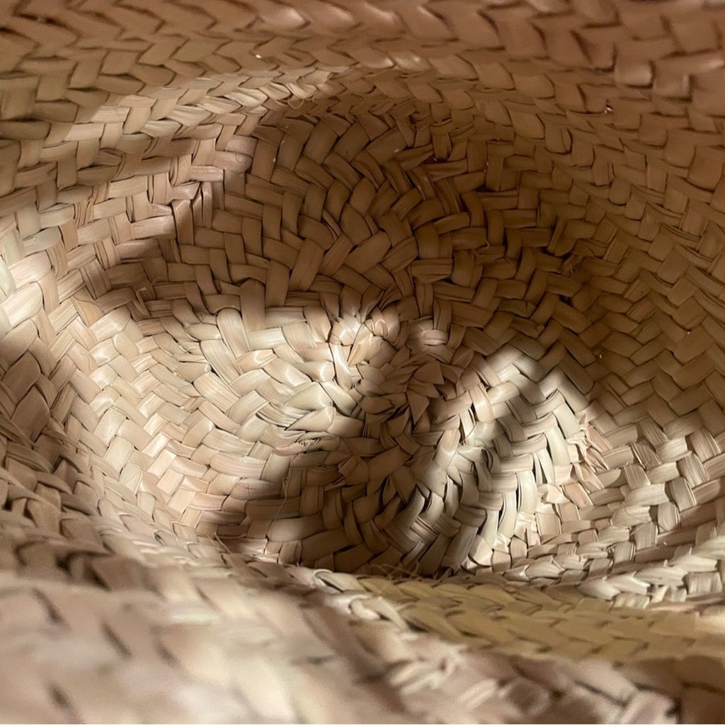 Christian Louboutin Tan and White Straw Tote Hand Bag