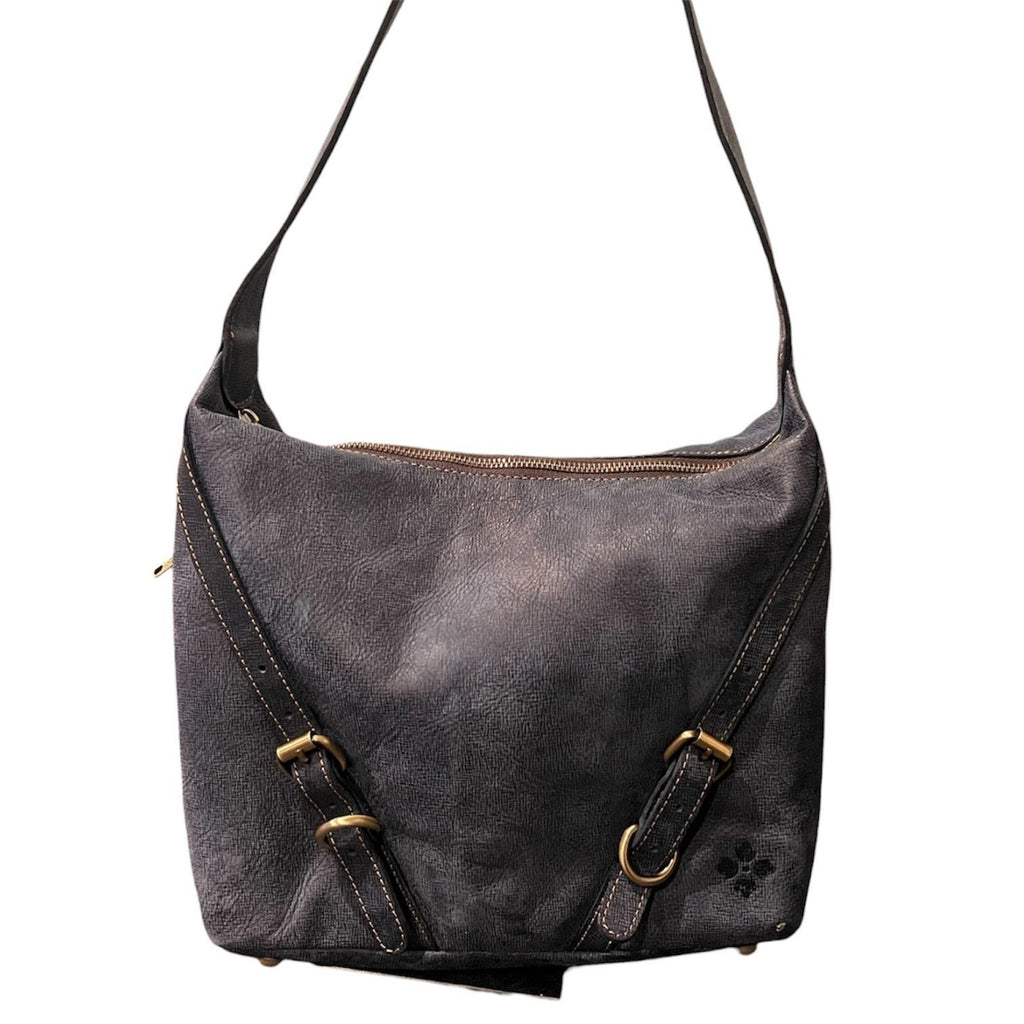 Patricia Nash Elia Hobo Blue Leather Shoulder Bag