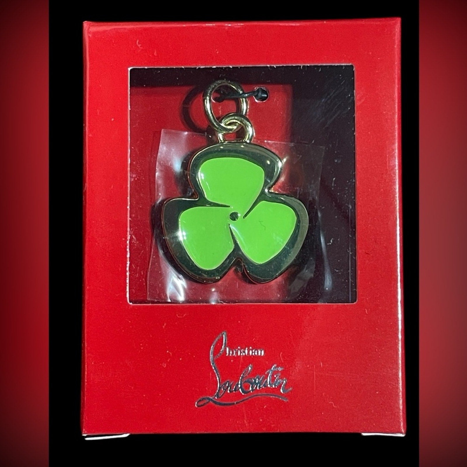 Christian Louboutin Green Clover Lipstick Charm NIB