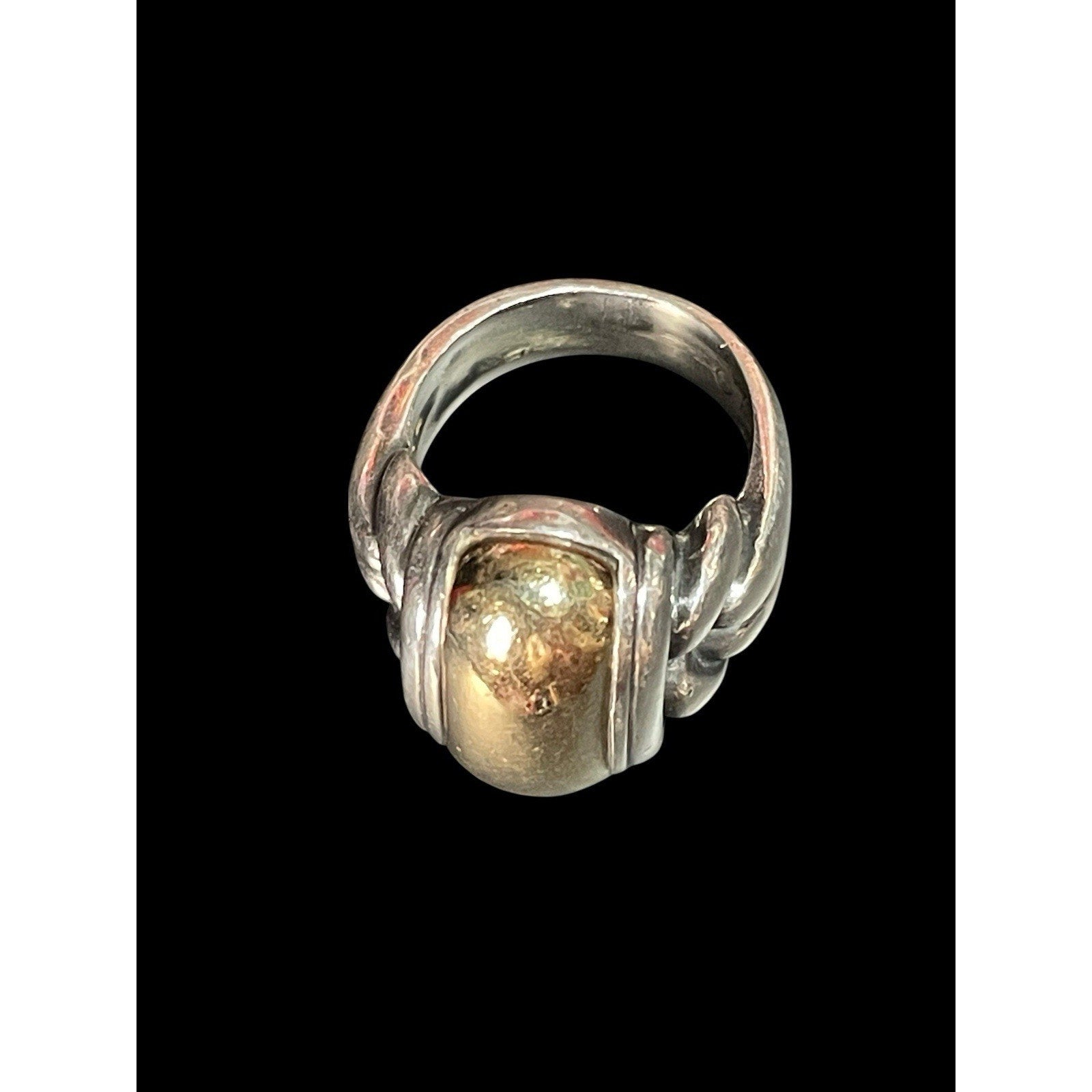 Retired James Avery Dome Ring 925 Sterling And 14k Gold 17.1 Grams Size 7