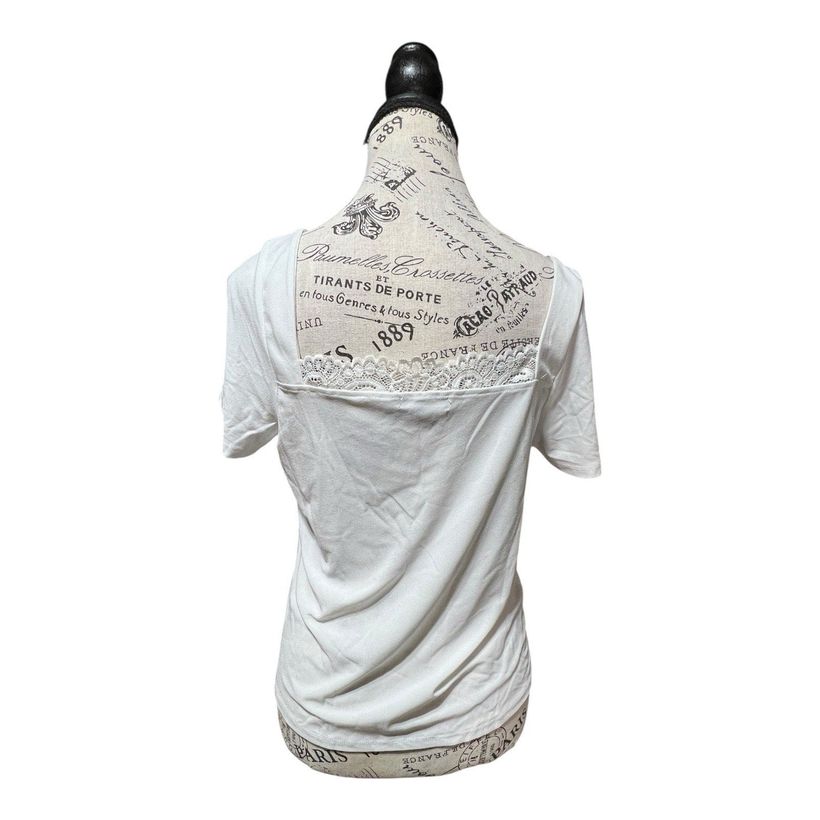 Halogen White Blouse With Lace Trim Women’s Shirt Size S