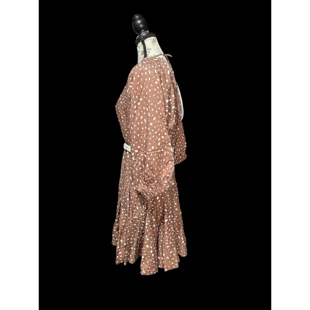 Andre Tan Boho Knit Dress – Nude-Taupe Brown, Medium, NWT + Rope Belt