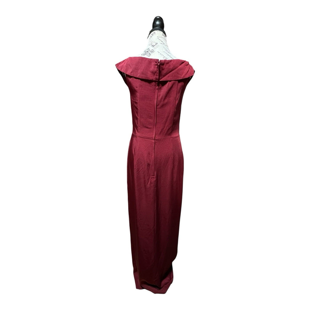 La Femme Burgundy Body Contour Maxi Dress Women’s Size 8 MSRP $599