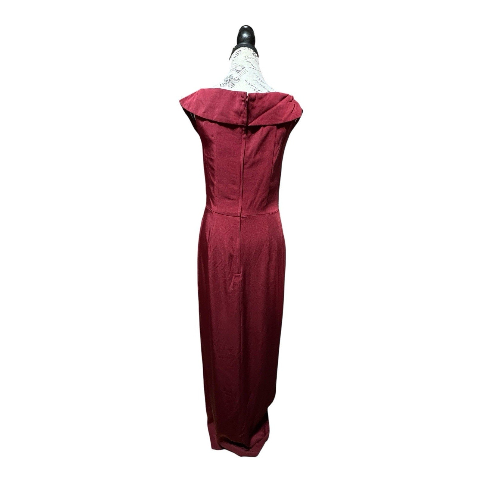 La Femme Burgundy Body Contour Maxi Dress Women’s Size 8 MSRP $599