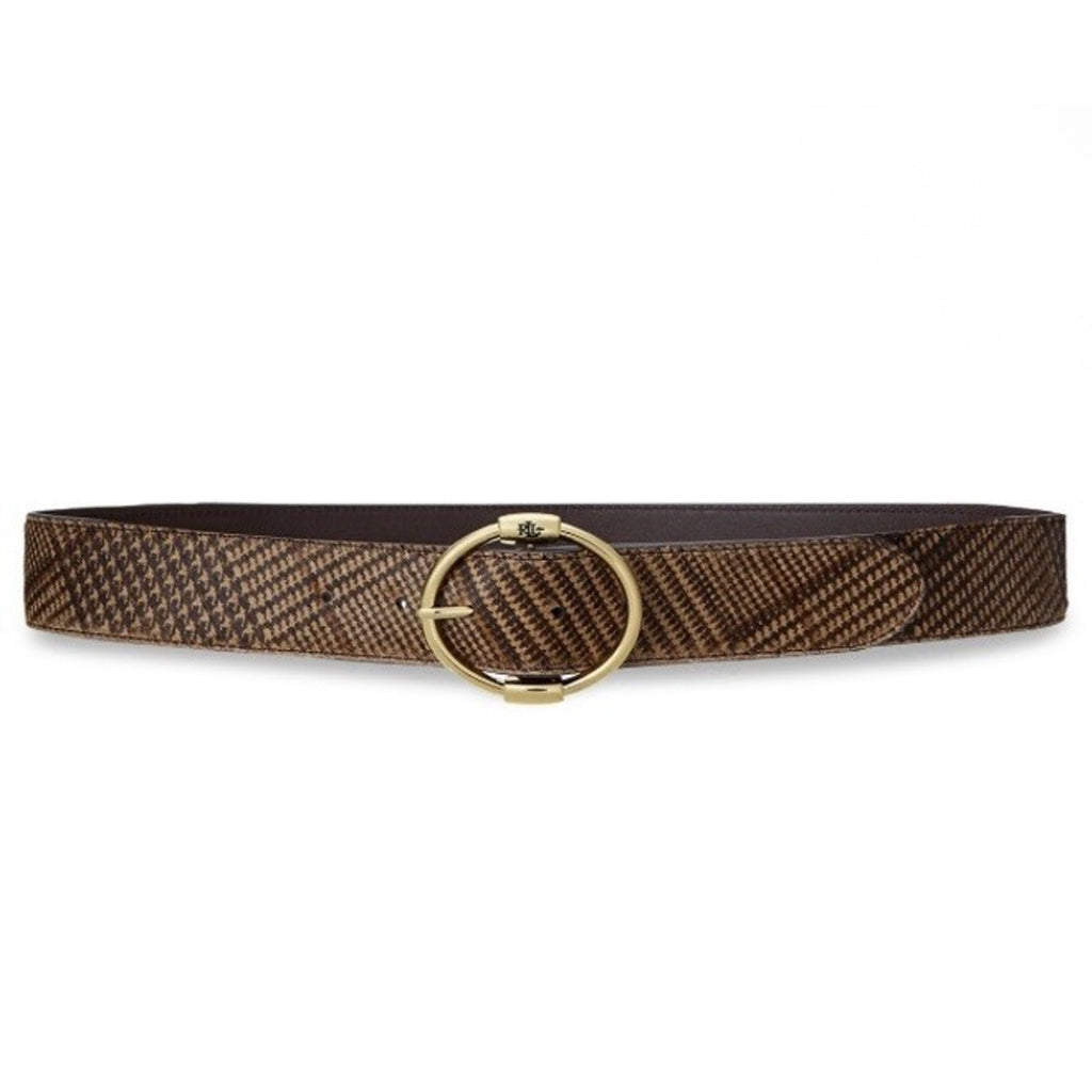 Lauren Ralph Lauren Women's Glen Plaid Haircalf Wide Belt Size S MSRP $115 New