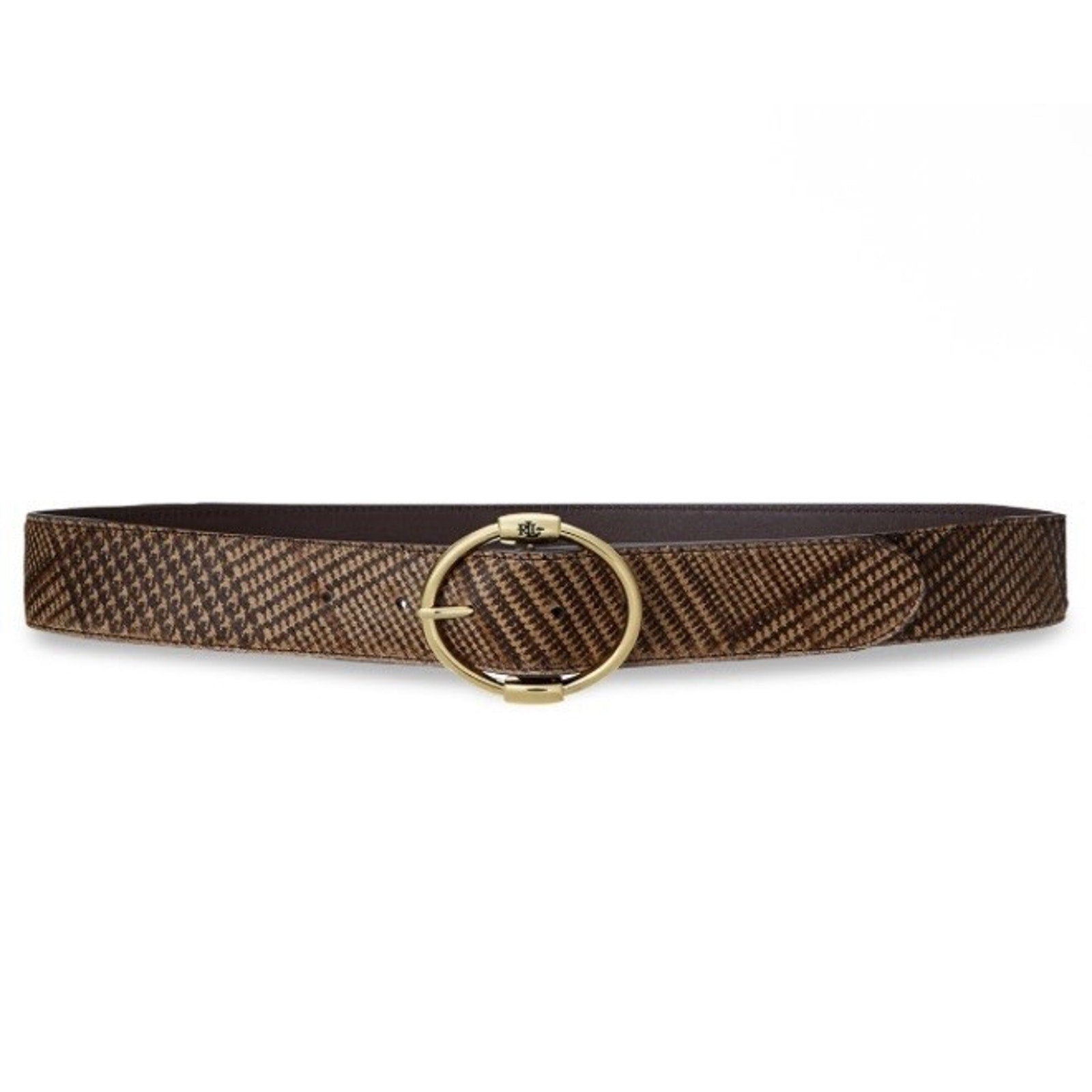 Lauren Ralph Lauren Women's Glen Plaid Haircalf Wide Belt Size S MSRP $115 New
