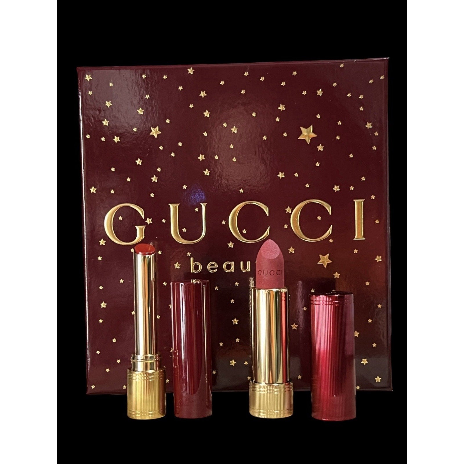 Gucci Gift Set Includes 3 Full Size Lipsticks New In Box