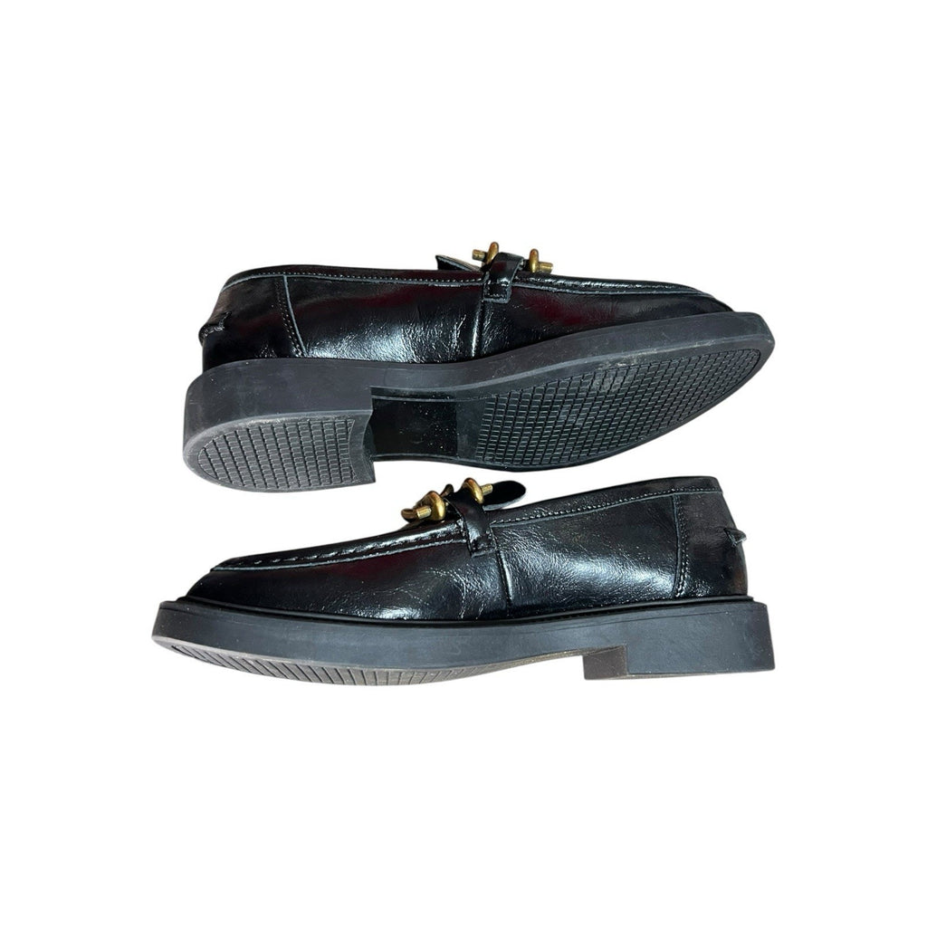 Steve Madden Lands Black Leather Loafers Women’s Shoe Size 7 M Leather Uppper