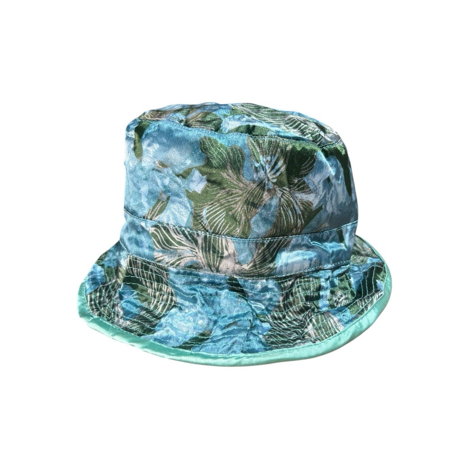 BP Teal Satin Reversible Bucket Hat New