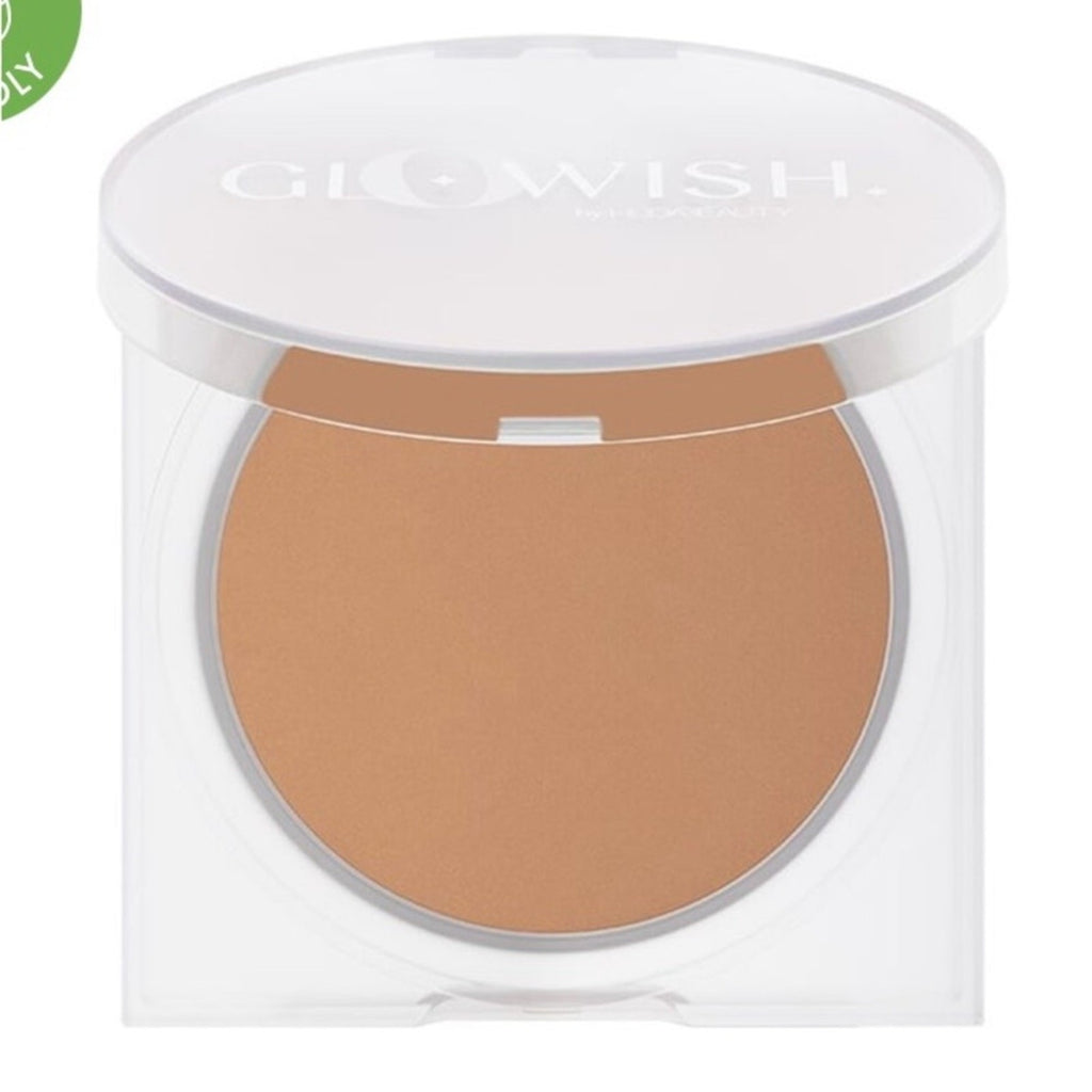 GloWish Luminous Pressed Powder Medium skin tones w/ neutral undertones Huda