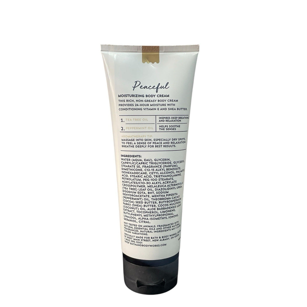 Bath & Body Works Peaceful Tea Tree Peppermint Body Cream 8 oz: New