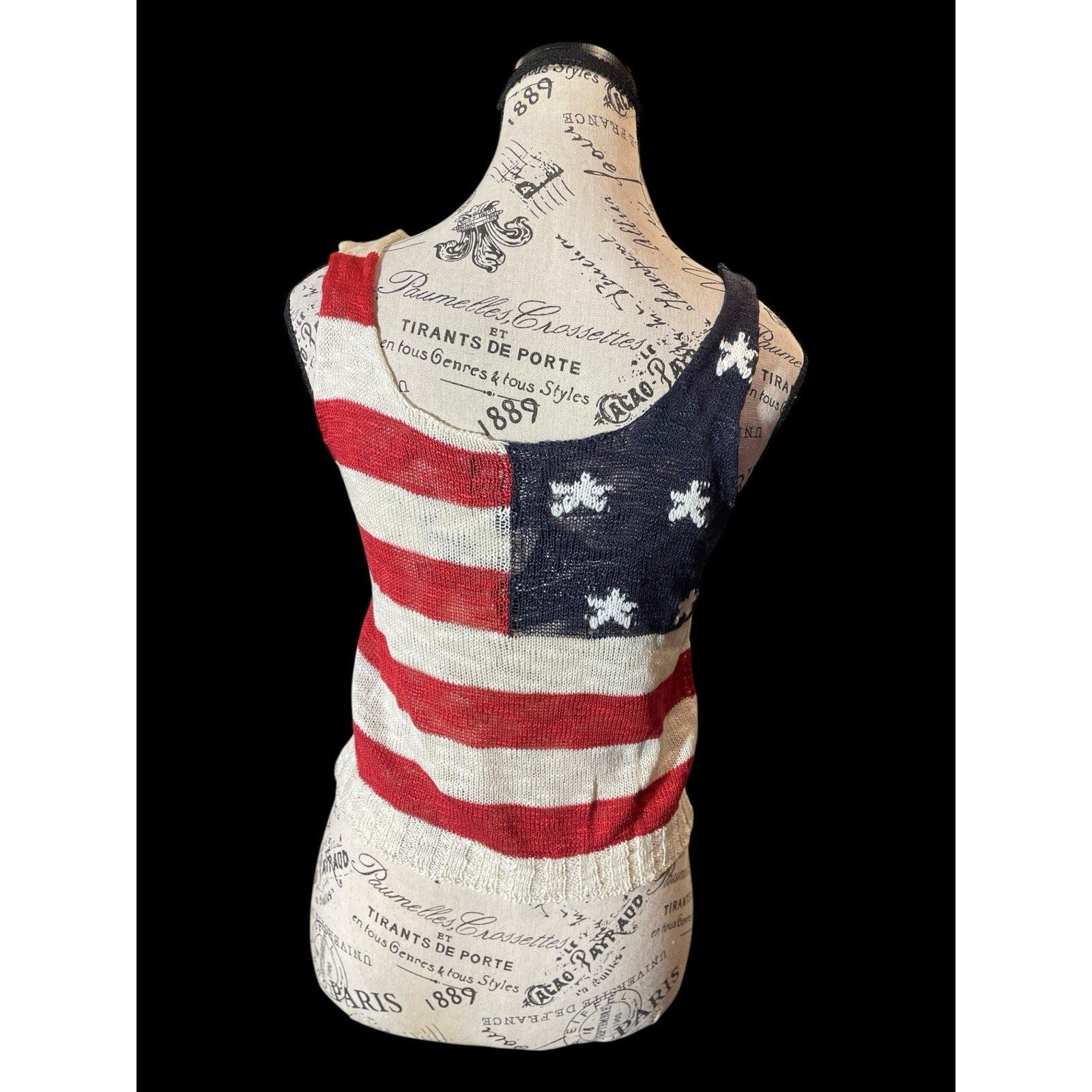 Angie American Flag Knit Tank Top - Small, NWT