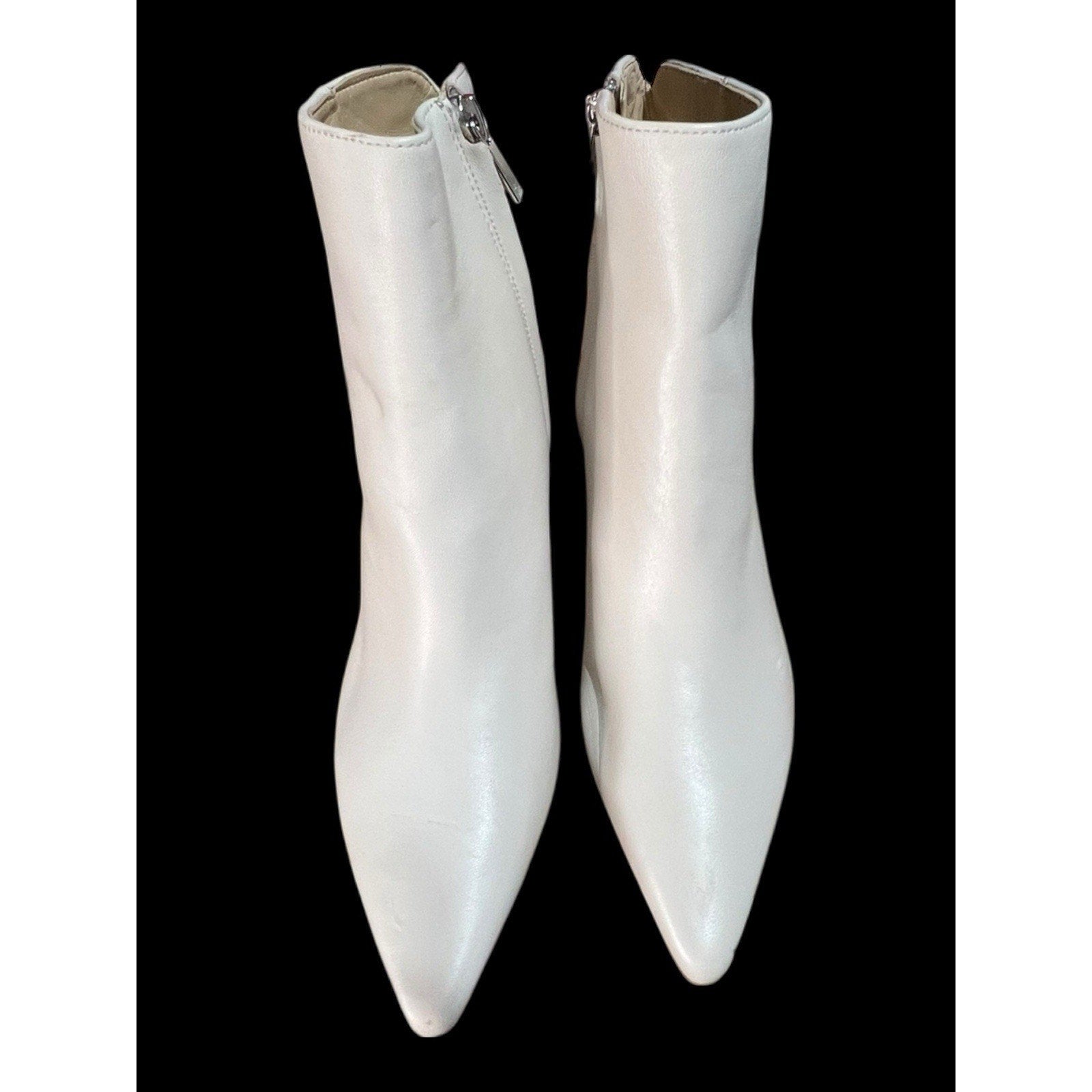 Marc Fisher JARLI POINTY IVORY LEATHER ANKLE BOOTIE Women’s Shoe Size 6M