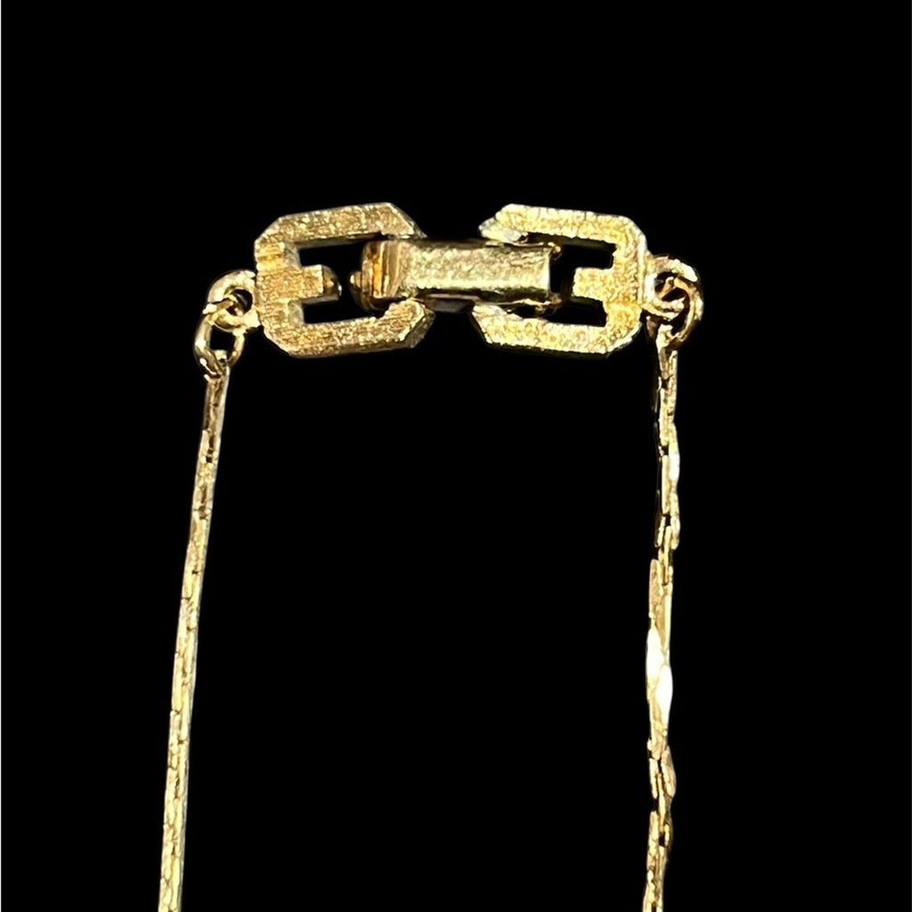 Givenchy Gold Necklace with Maroon Cabochons 14 in Chain