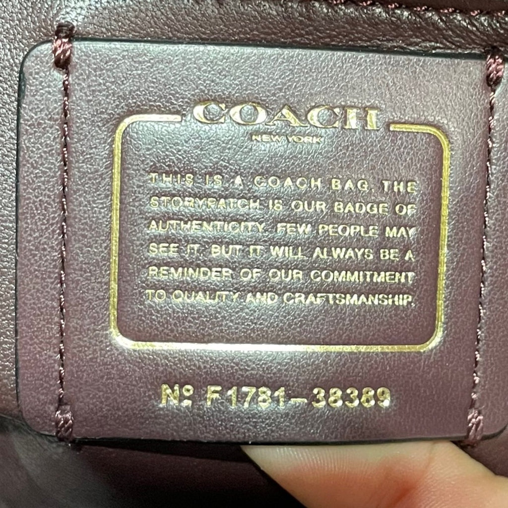 Coach Drifter Burgundy Leather Hand Bag with Gold Chain Pre Owned