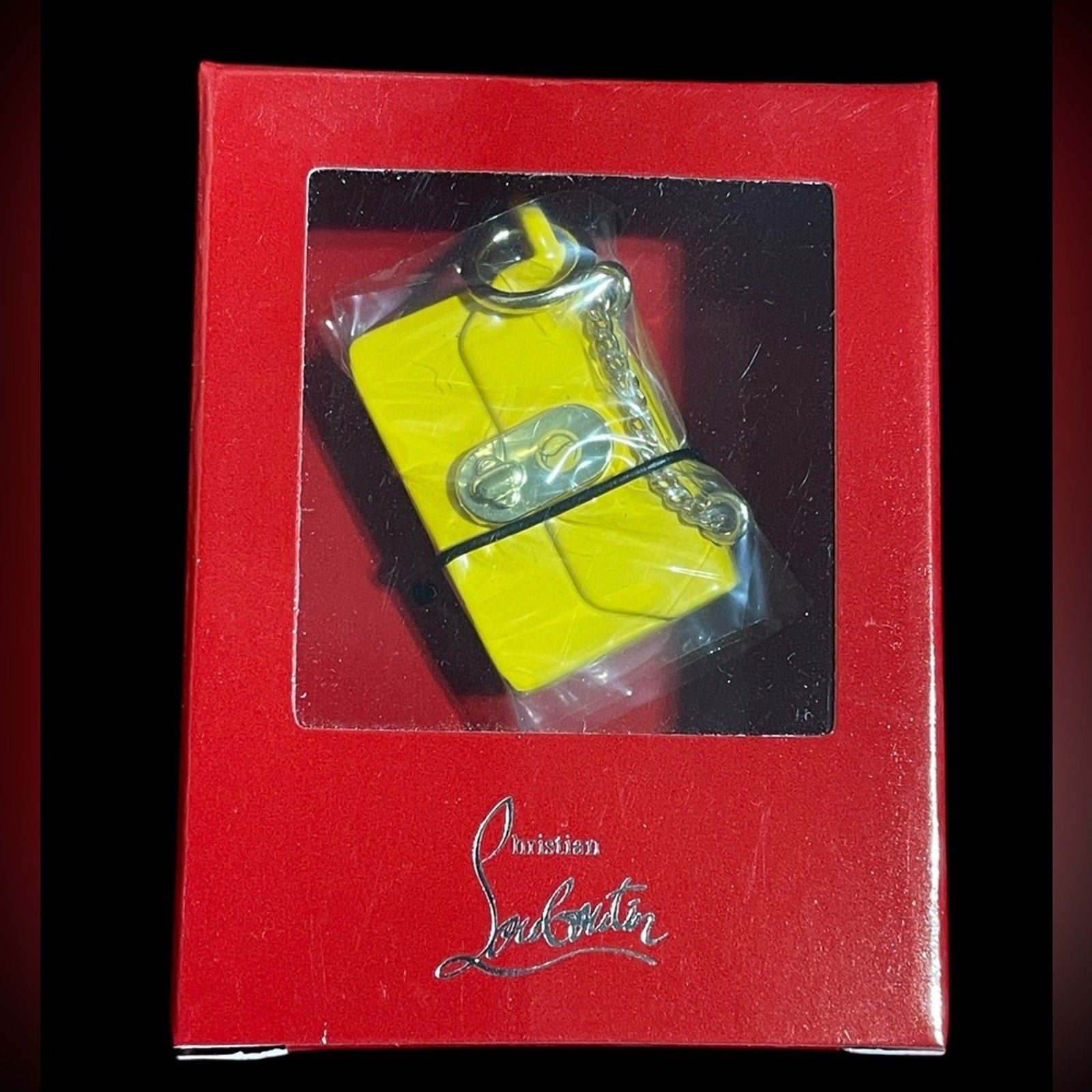 Christian Louboutin Lipstick Charm Yellow Purse Charm NIB