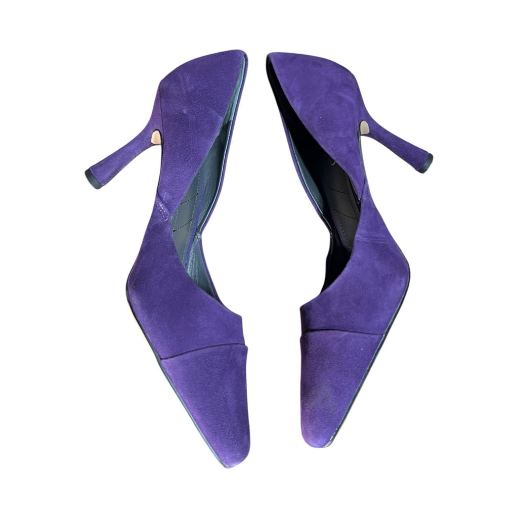 Franco Sarto Purple Suede 3.5 In Heels Women’s Shoe Size 7M