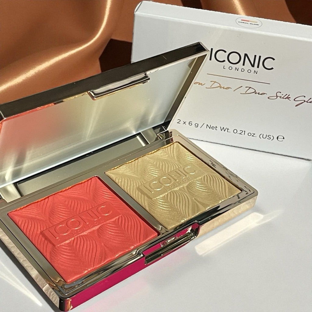 Iconic London Blush and Highlighter Duo - Coral and Gold NIB