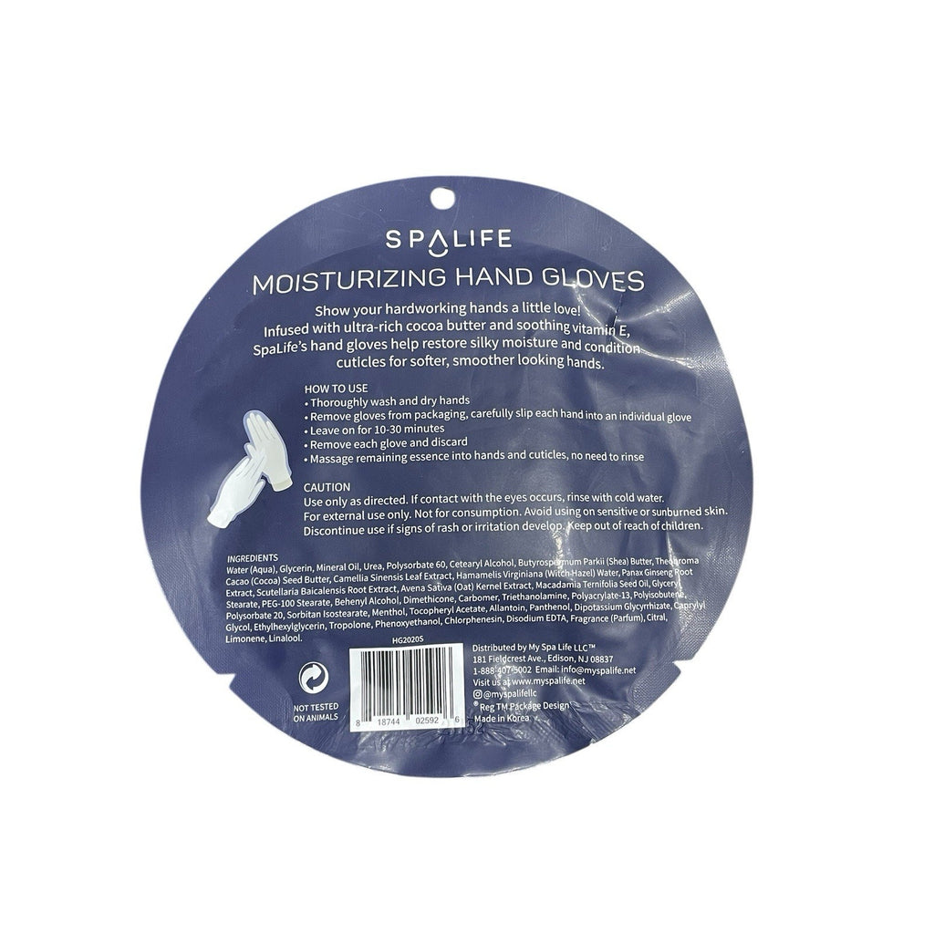 Spa Life Moisturizing Hand Gloves Cocoa Butter + Vitamin E New Sealed