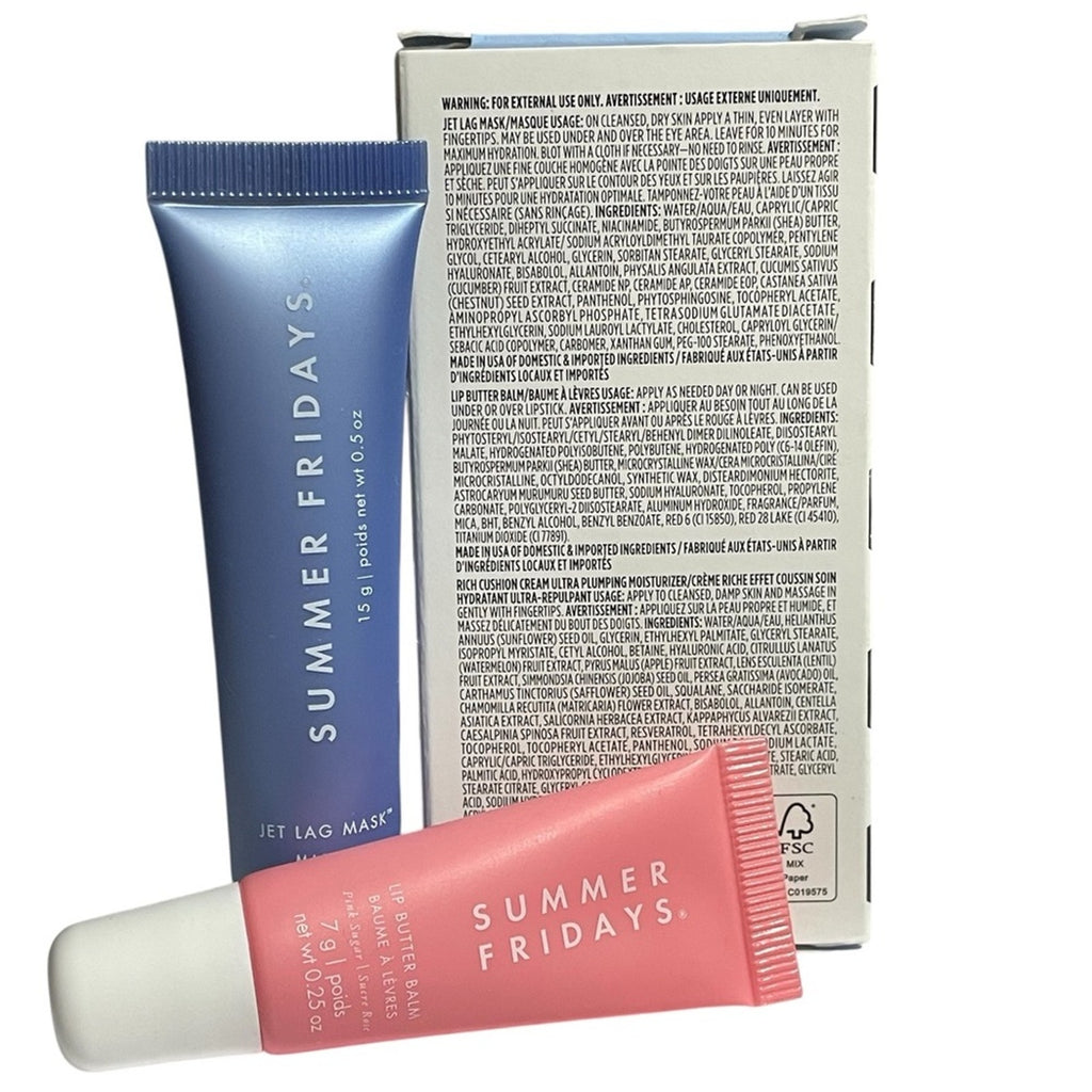 Summer Fridays Sephora Beauty Insider Set Lip Butter Balm and Ket Lag Mask