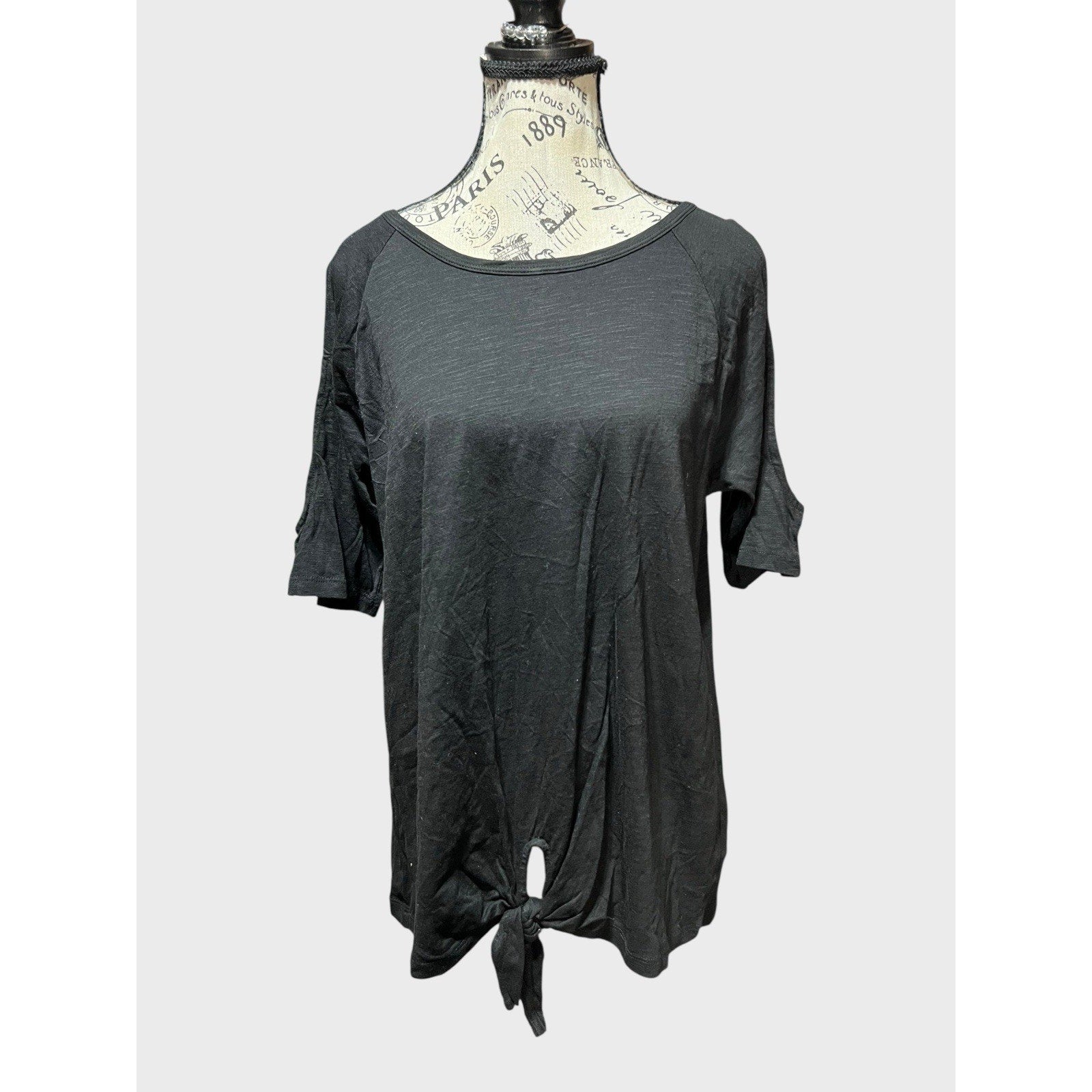 Sanctuary Black Cold Shoulder Tee Shirt Women’s Size XL NEW