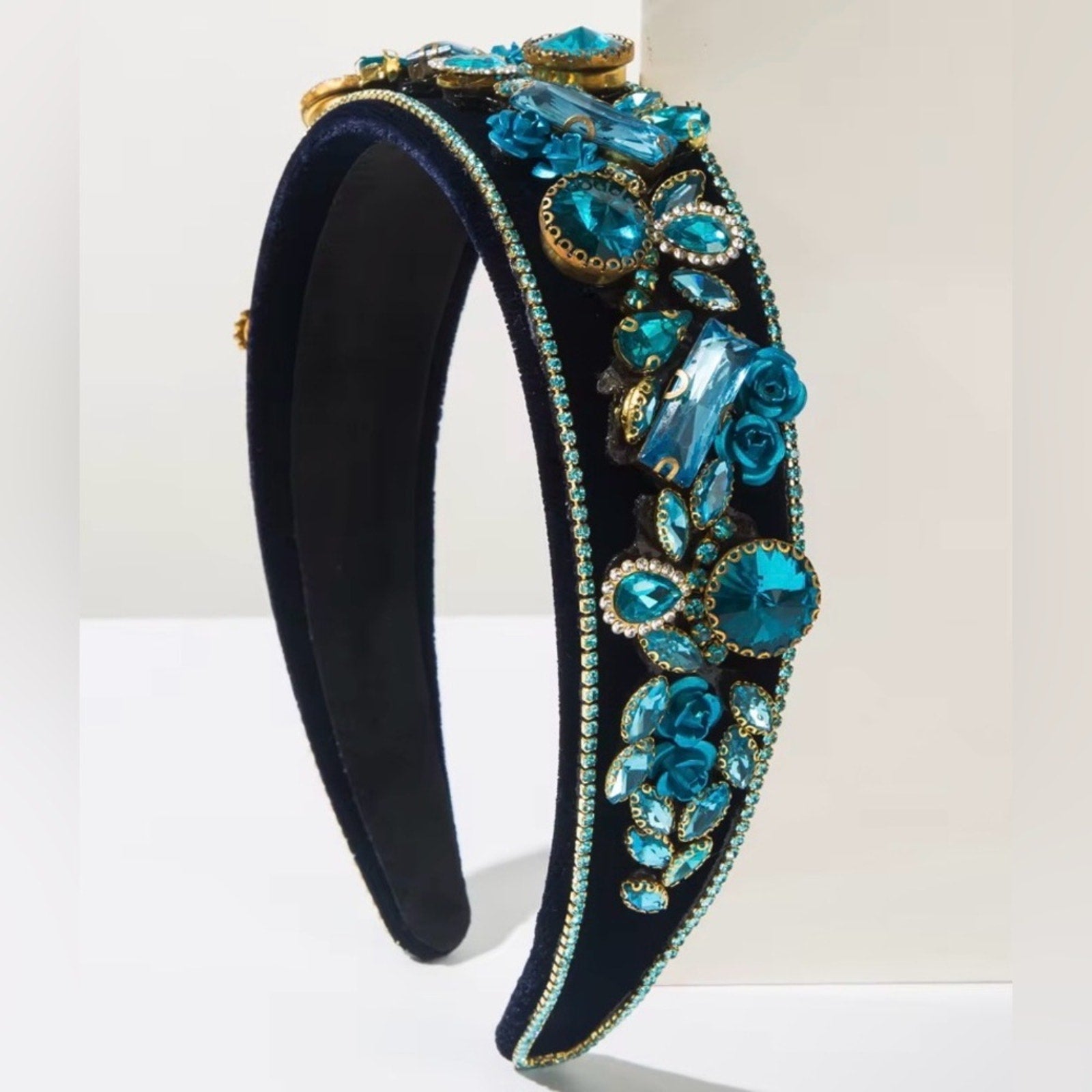 Elegant Blue Embellished Headband