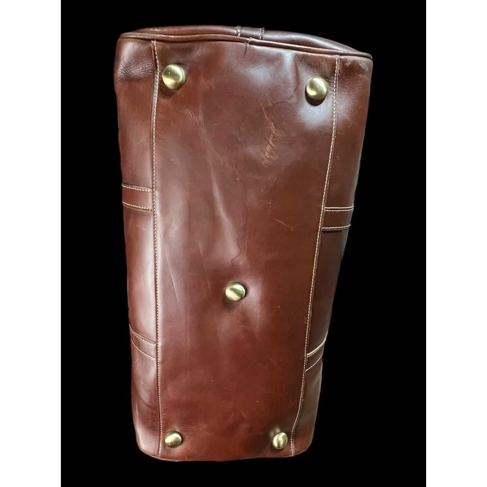 Leather Pilot Style Duffle Bag 19x13x10