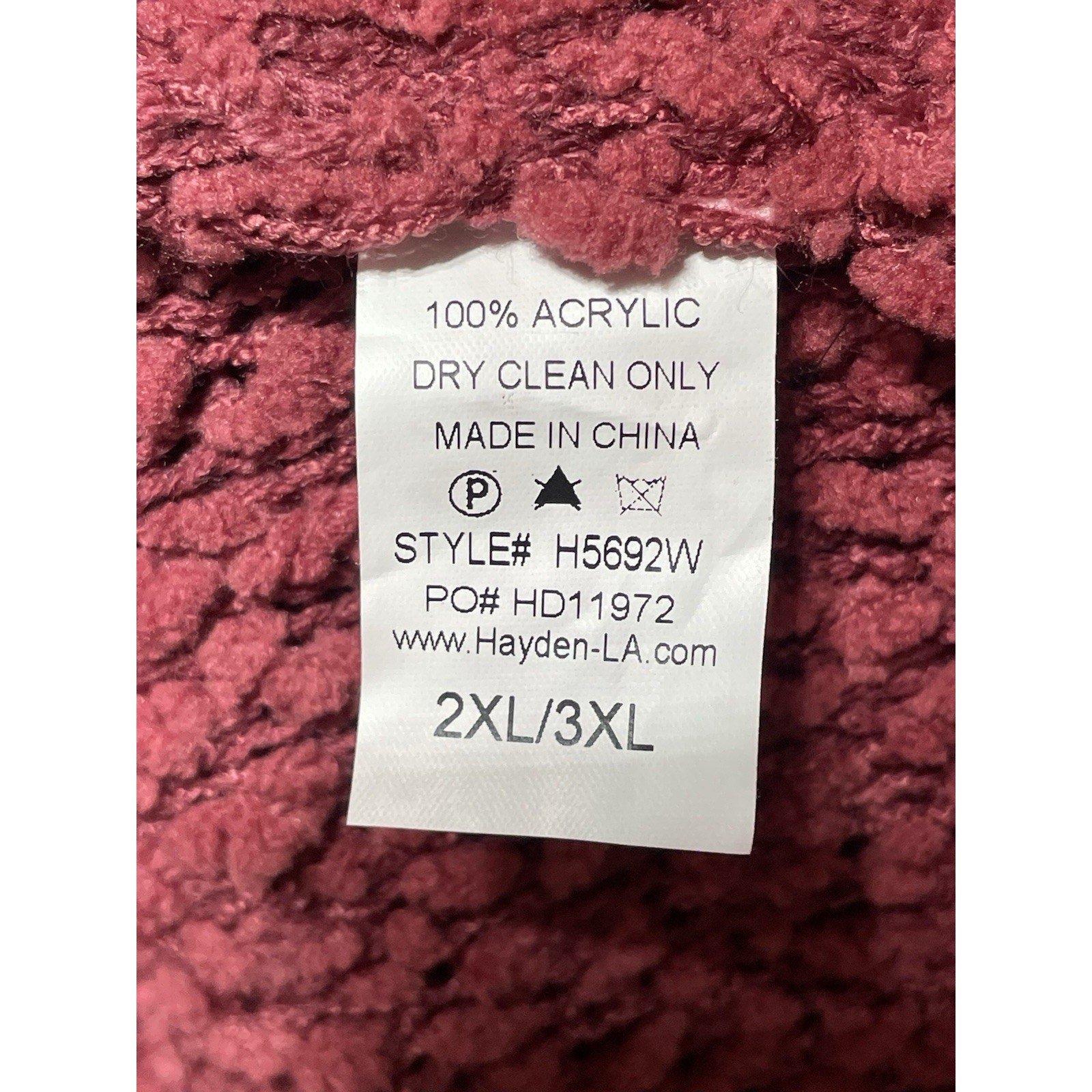 Hayden Los Angeles 2X/3X Maroon Chunky Knit Cardigan - New with Tags