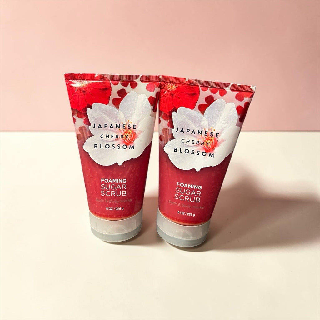 Bath And Body Works Japanese Cherry Blossom Foaming Sugar Scrub Set Of 2