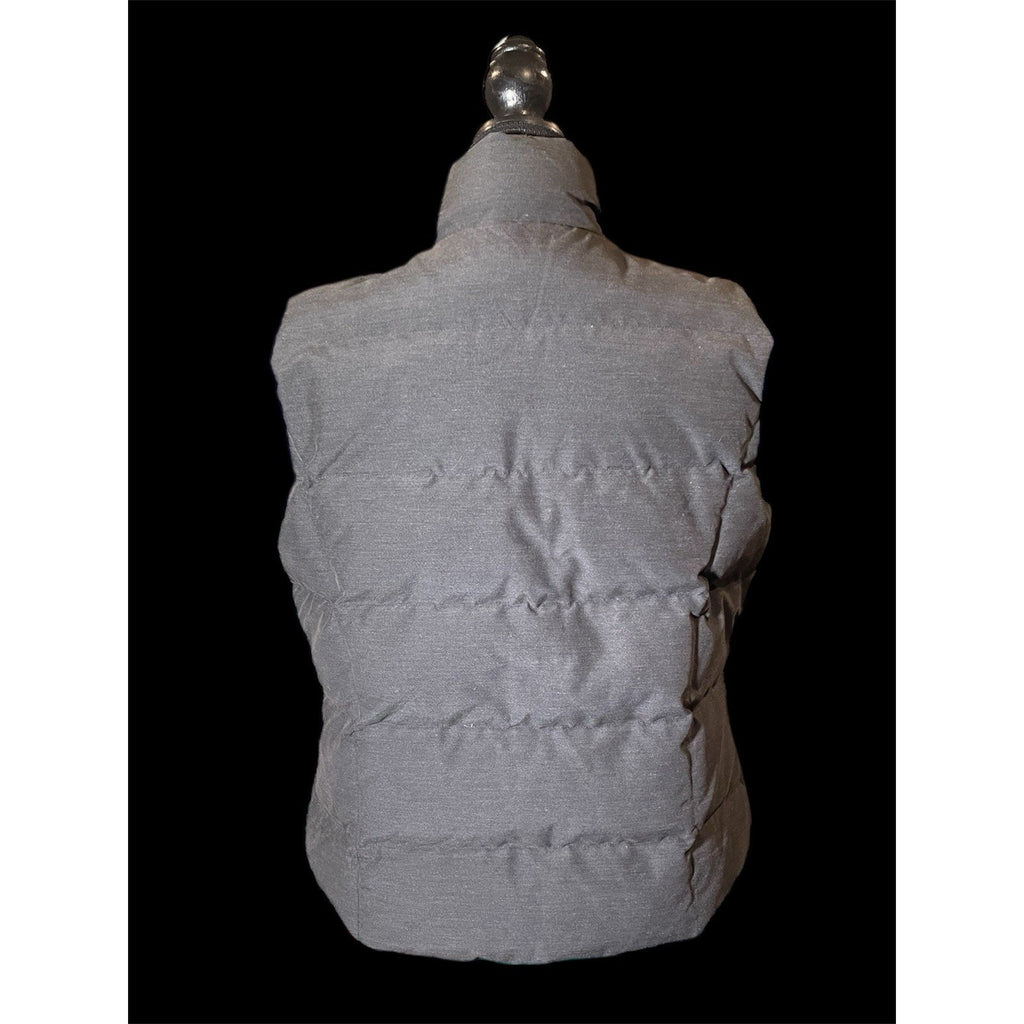 Eddie Bauer Womens Charcoal Gray Puffer Vest Down Insulated Quilted