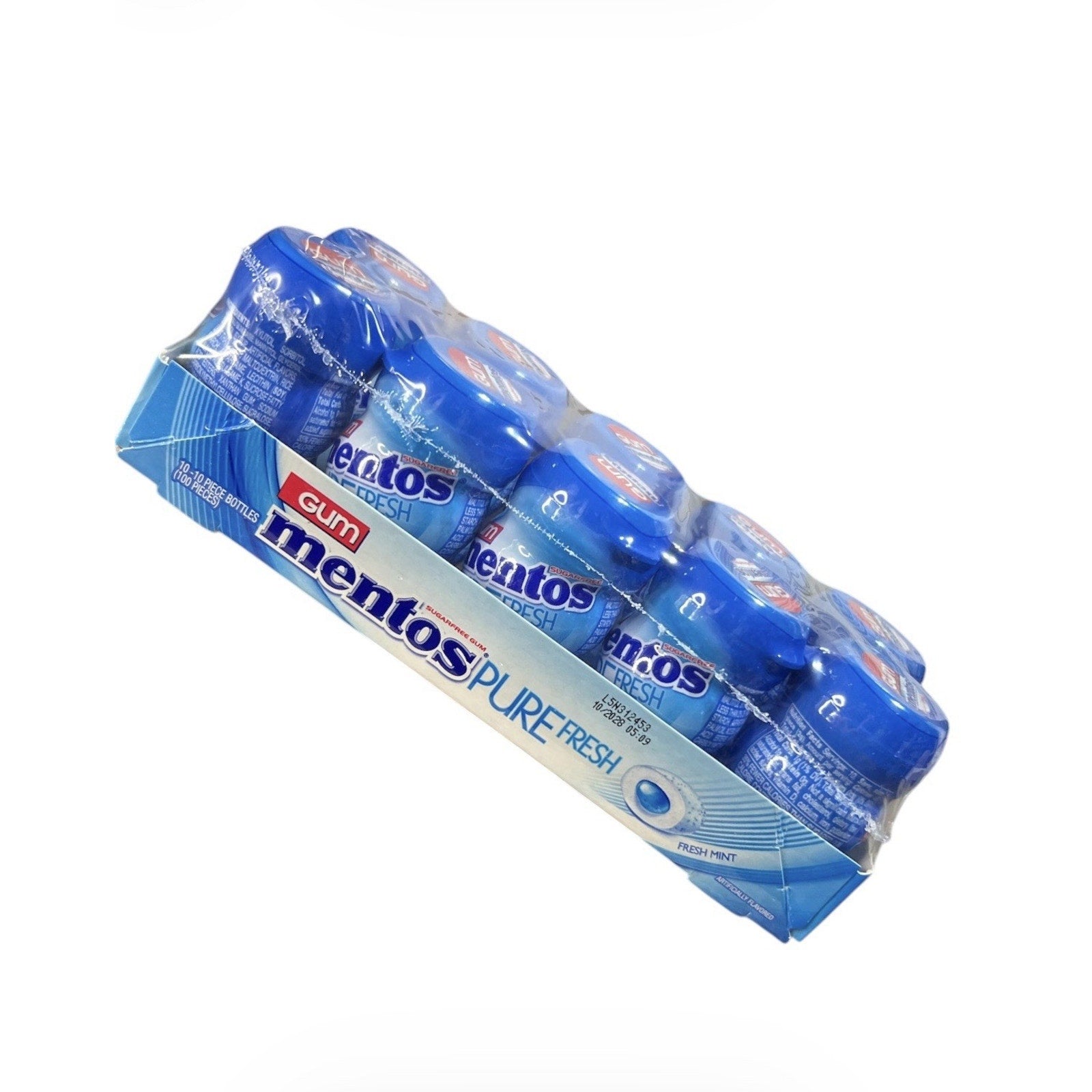 Mentos Pure Fresh Sugar-Free Chewing Gum in the Fresh Mint flavor Pack Of 10