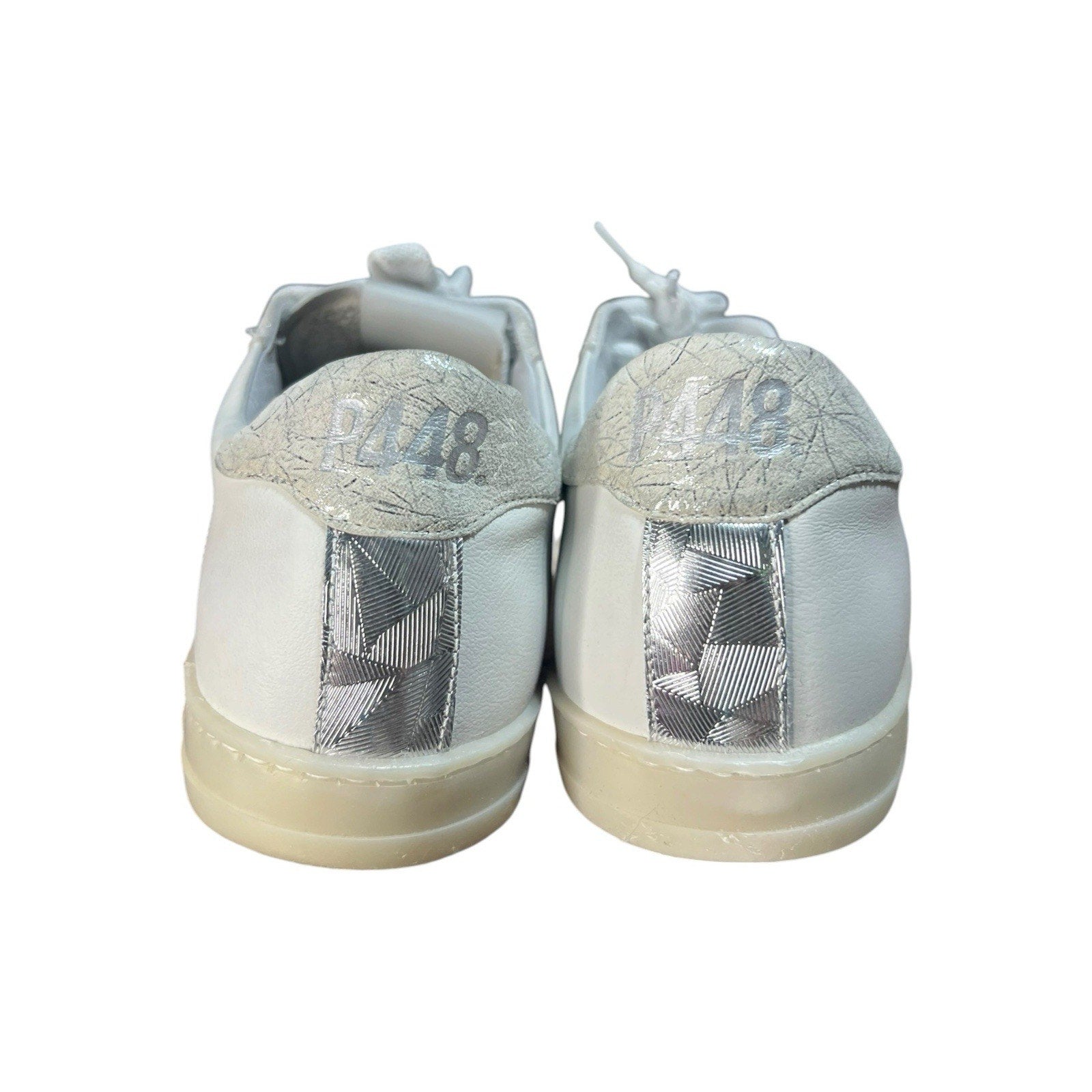 P448 John sneakers in white leather with silver accents EU 38