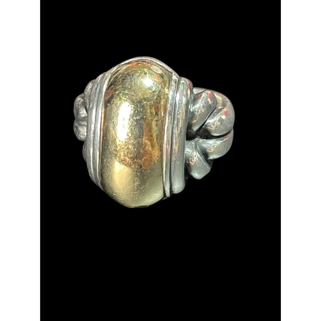 Retired James Avery Dome Ring 925 Sterling And 14k Gold 17.1 Grams Size 7